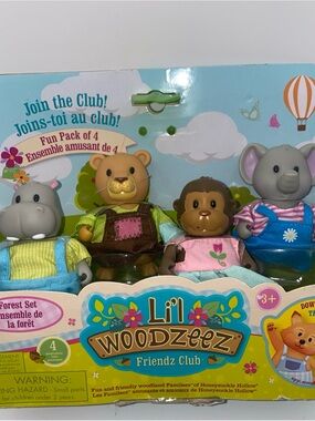 Friendz Club Forest Set – Multi-Color Plush  lil Woodzeez Lion hippo monkey elep